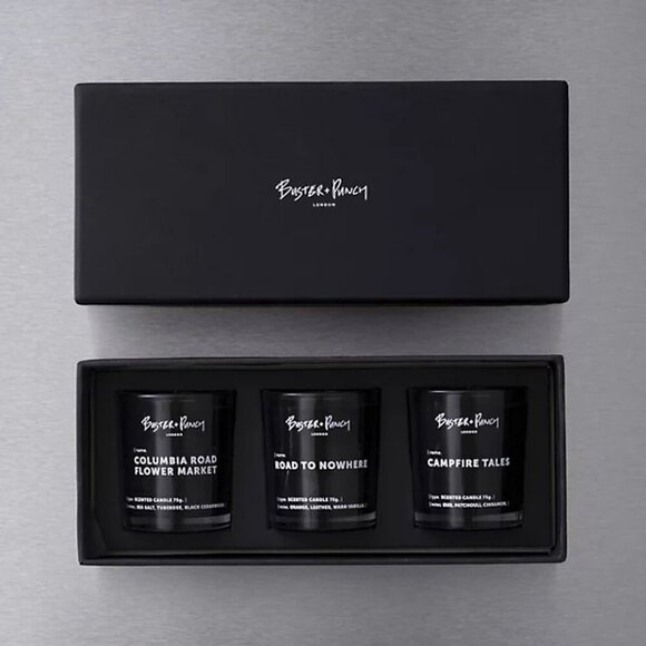 BUSTER + PUNCH Box Set Of 3 Road To Nowhere Collection Scented Candles 75 g x 3 - Picture 1 of 13